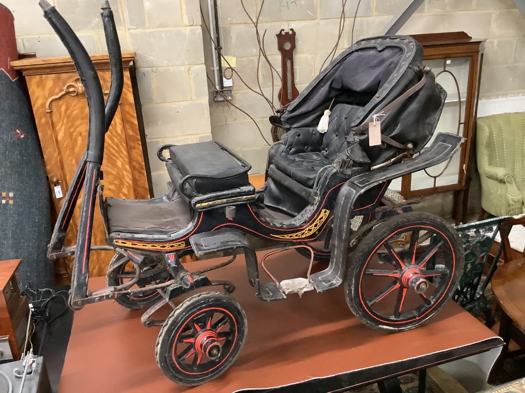 A Victorian Barouche horse or dog drawn child's carriage, length 116cm